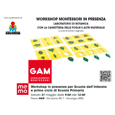 WORKSHOP MONTESSORI: LABORATORIO DI BOTANICA WORKSHOP MONTESSORI: LABORATORIO DI BOTANICA