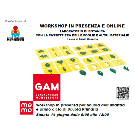 WORKSHOP MONTESSORI: LABORATORIO DI BOTANICA (SABATO 14.06.2025) WORKSHOP MONTESSORI: LABORATORIO DI BOTANICA (SABATO 14.06.2025)