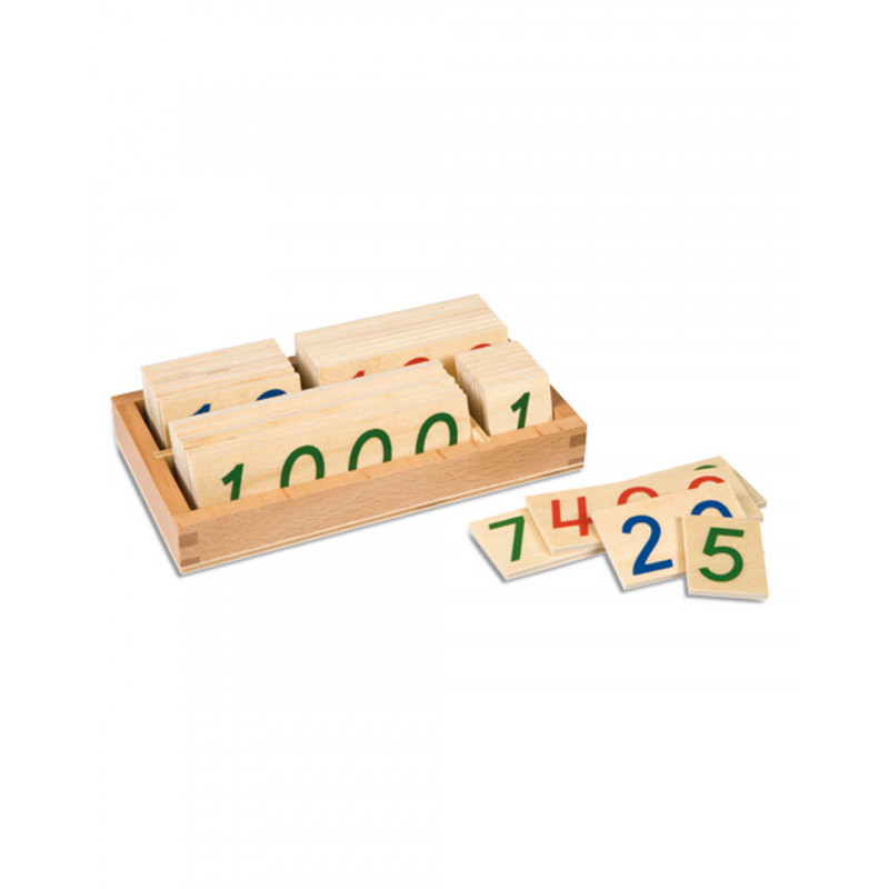 Cartelli Piccoli Numeri 1-9000 in Legno Montessori: Apprendimento di  Qualità