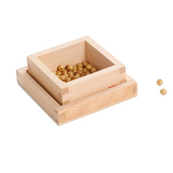 100 UNITA' DI PERLE ORO CON SCATOLA IN LEGNO 100 UNITA' DI PERLE ORO CON SCATOLA IN LEGNO
