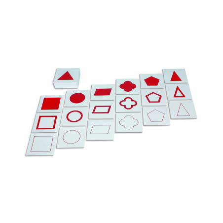 GEOMETRIC FORM CARDS: RED & WHITE
