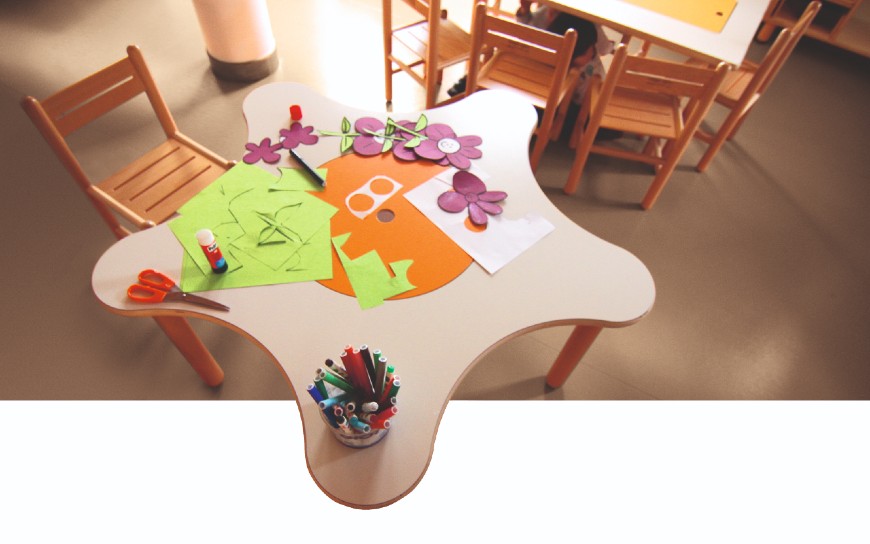 Tables and desks for preschools